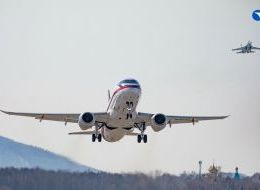 Первый полет обновленного «Суперджета» с российскими двигателями ПД-8